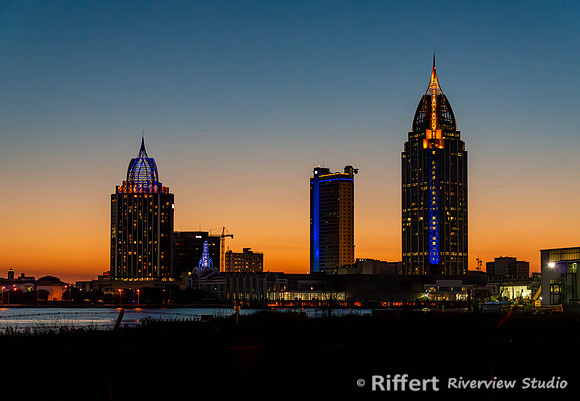 Downtown Mobile at Night-2