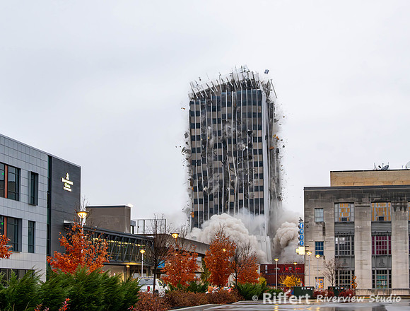 Implosion of 420 Main Building - Evansville, IN-3