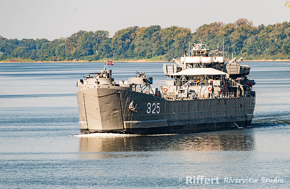 LST 325 passing Through Newburgh