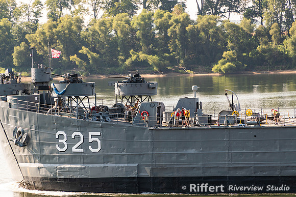 LST 325 passing Through Newburgh
