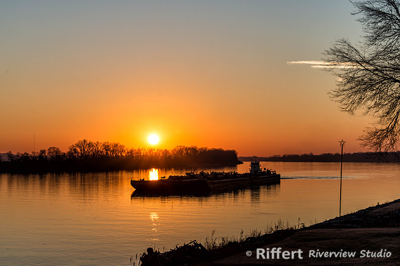 Barge in Sunset